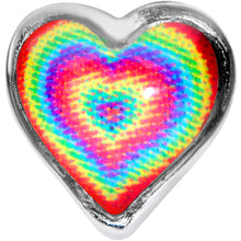 Load image into Gallery viewer, 16G 1/4 Rainbow Tie Dye Heart Valentines Day Cartilage Tragus