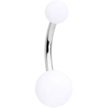Load image into Gallery viewer, Aurora Gem White Matte UV Clear Glitter Belly Ring Set of 4