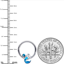 Load image into Gallery viewer, 16G 3/8 Aqua Gem Blue Mermaid Hinged Segment Ring