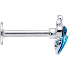 Load image into Gallery viewer, 16G 5/16 Aqua Gem Blue Mermaid Labret Monroe Tragus