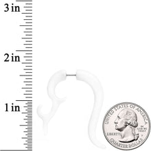 Load image into Gallery viewer, 18G 1/4 White Tribal Style Cheater Hanger Plug Set