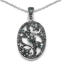 Load image into Gallery viewer, 0.28 Carat Genuine Blue Diamond .925 Sterling Silver Pandent