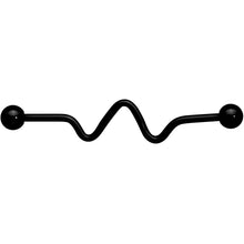 Load image into Gallery viewer, 14G Black Pulse Wave Project Bar 38mm
