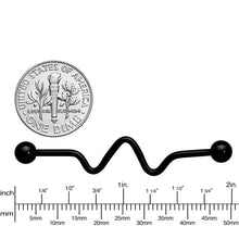 Load image into Gallery viewer, 14G Black Pulse Wave Project Bar 38mm