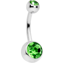 Load image into Gallery viewer, Green Gem UV Glow Color Swirl Dinosaur Belly Ring Set of 4
