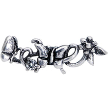 Load image into Gallery viewer, 16G 1/4 Clear Gem Array of Butterflies Cartilage Tragus Earring