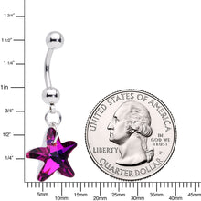 Load image into Gallery viewer, Purple Gem Sweet Star Dangle Belly Ring