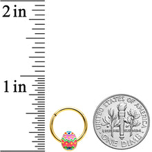 Load image into Gallery viewer, 16G 3/8 Gold Tone Funky Painted Easter Egg Hinged Segment Ring