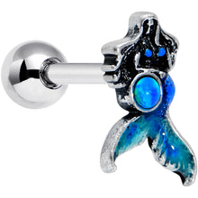 Load image into Gallery viewer, 16G 1/4 Blue Synthetic Opal Blue Tail Mermaid Cartilage Tragus