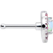 Load image into Gallery viewer, 20G 5/16 White Synthetic Opal Glam Oval Nose Bone