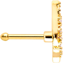 Load image into Gallery viewer, 20G 1/4 Clear Pink Gem Gold Tone Airy Wing Nose Bone