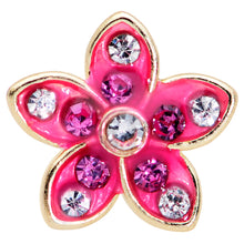 Load image into Gallery viewer, 20G 1/4 Clear Purple Gem Flower L Shape Nose Ring