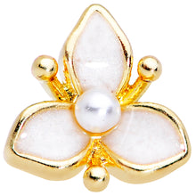 Load image into Gallery viewer, 20G 1/4 Simple White Flower Nose Bone