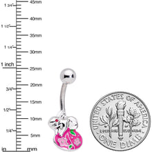 Load image into Gallery viewer, Pink Gem Pink Egg Easter Bunny Belly Ring