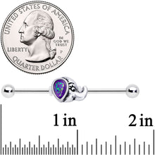 Load image into Gallery viewer, 14G Blue Faux Opal Elegant Elephant Industrial Barbell 38mm