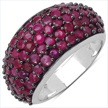 Load image into Gallery viewer, 3.58 Carat Genuine Ruby & White Diamond .925 Sterling Silver Ring