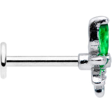 Load image into Gallery viewer, 16G 5/16 Clear Green Gem Pot Leaf Labret Monroe Tragus