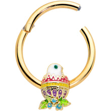 Load image into Gallery viewer, 16G 3/8 Gold Tone Hatched Chick Easter Egg Hinged Segment Ring