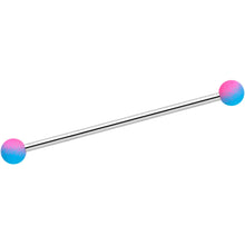 Load image into Gallery viewer, 14G Blue Black Ombre Soft Finish Industrial Barbell 38mm Set of 4