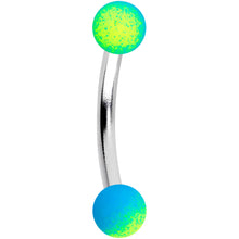 Load image into Gallery viewer, 16G 5/16 Blue Green Ombre Soft Finish Curved Eyebrow Ring