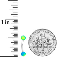 Load image into Gallery viewer, 16G 5/16 Blue Green Ombre Soft Finish Curved Eyebrow Ring