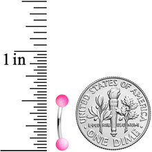 Load image into Gallery viewer, 16G 5/16 Pink White Ombre Soft Finish Curved Eyebrow Ring