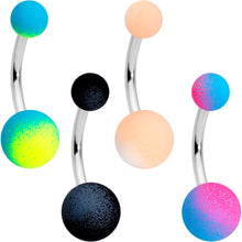 Load image into Gallery viewer, Black Blue Peach Ombre Soft Finish Navel Ring Set of 4