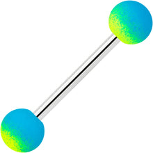 Load image into Gallery viewer, Blue Green Ombre Soft Finish Barbell Tongue Ring