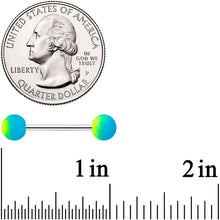 Load image into Gallery viewer, Blue Green Ombre Soft Finish Barbell Tongue Ring