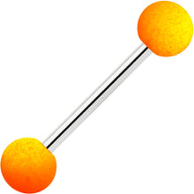 Load image into Gallery viewer, Orange Yellow Ombre Soft Finish Barbell Tongue Ring