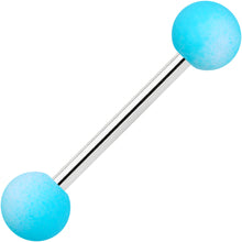 Load image into Gallery viewer, Blue White Ombre Soft Finish Barbell Tongue Ring