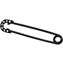 Load image into Gallery viewer, 14G Clear Gem Black Punk Rock Safety Pin Industrial Barbell 38mm