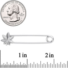 Load image into Gallery viewer, 14G Pot Leaf Punk Rock Safety Pin Industrial Barbell 38mm