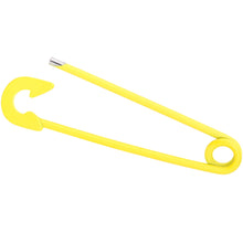 Load image into Gallery viewer, 14G Yellow Matte Punk Rock Safety Pin Industrial Barbell 38mm