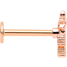 Load image into Gallery viewer, 16G 5/16 Clear CZ Gem Rose Gold Tone Lil Sun Labret Monroe Tragus