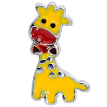 Load image into Gallery viewer, 20G 1/4 Bow Tie Yellow Red Giraffe Nose Bone