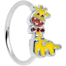 Load image into Gallery viewer, 20G 5/16 Bow Tie Yellow Red Giraffe Nose Hoop