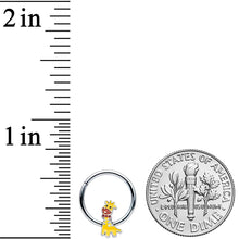 Load image into Gallery viewer, 16G 3/8 Bow Tie Yellow Red Giraffe Hinged Segment Ring