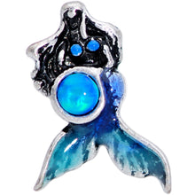 Load image into Gallery viewer, 20G 1/4 Blue Synthetic Opal Blue Tail Mermaid Nose Bone