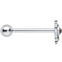 Load image into Gallery viewer, Green Orange Tourmaline Fire Barbell Tongue Ring