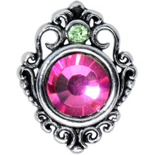 Load image into Gallery viewer, Green Orange Tourmaline Fire Barbell Tongue Ring