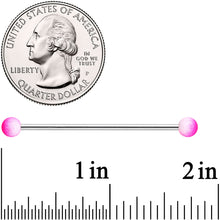 Load image into Gallery viewer, 14G Pink White Ombre Soft Finish Industrial Barbell 38mm
