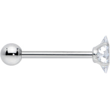 Load image into Gallery viewer, Clear CZ Gem Rhombus Top Barbell Tongue Ring