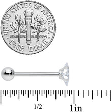 Load image into Gallery viewer, Clear CZ Gem Rhombus Top Barbell Tongue Ring