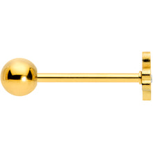 Load image into Gallery viewer, Clear Gem Gold Tone Shamrock St Patricks Day Barbell Tongue Ring