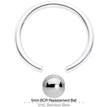 Load image into Gallery viewer, 5mm Steel Captive Bead Ring Replacement Ball