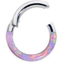 Load image into Gallery viewer, 16G 1/4 Pink Synthetic Opal Implant Grade Titanium Segment Ring