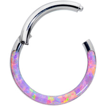 Load image into Gallery viewer, 16G 5/16 Pink Synthetic Opal Implant Grade Titanium Segment Ring