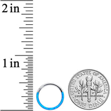 Load image into Gallery viewer, 16G 3/8 Blue Synthetic Opal Implant Grade Titanium Segment Ring