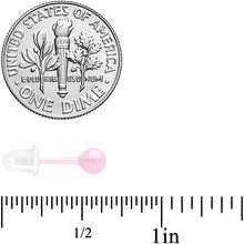 Load image into Gallery viewer, 4mm Pink Ceramic Ball Stud Earrings 18G